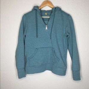Teal Quarter Zip Up Hoodie Sweatshirt